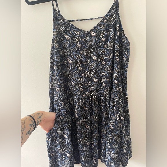 American Eagle Outfitters Navy Paisley Mini Dress - Picture 2 of 10